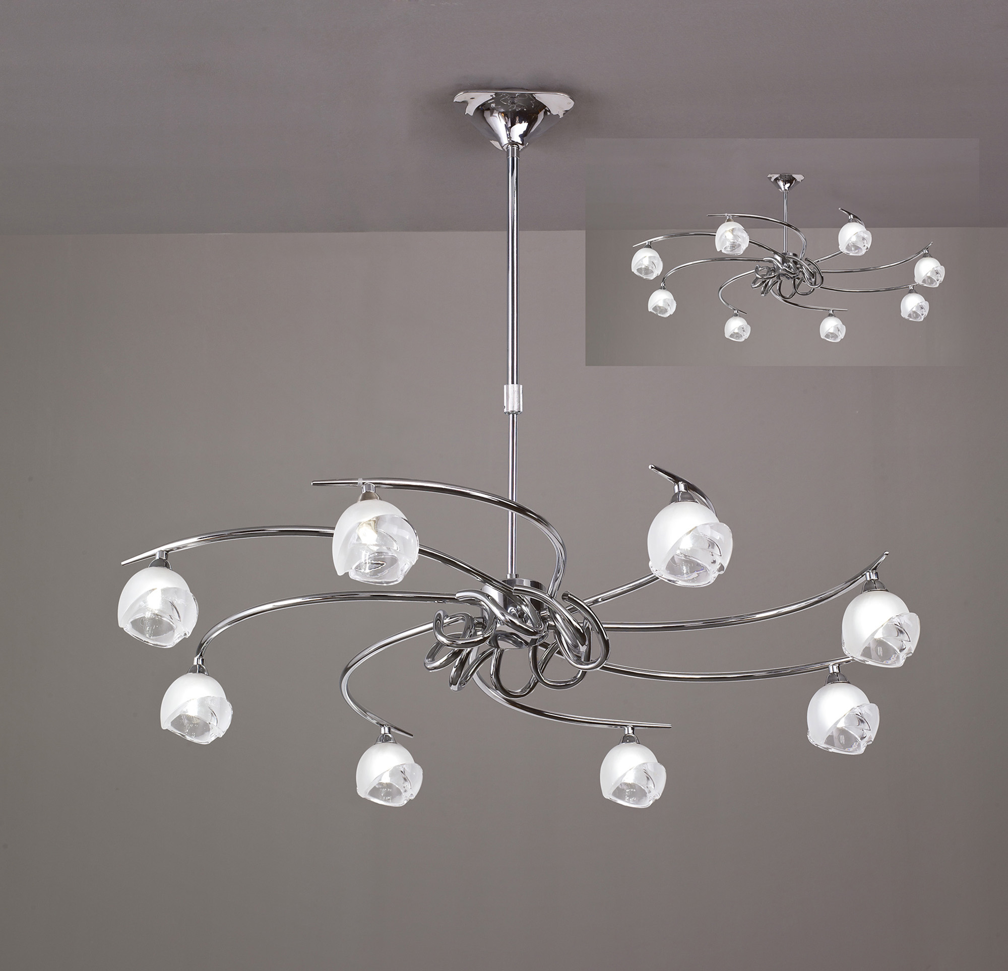 Fragma Polished Chrome Ceiling Lights Mantra Multi Arm Fittings